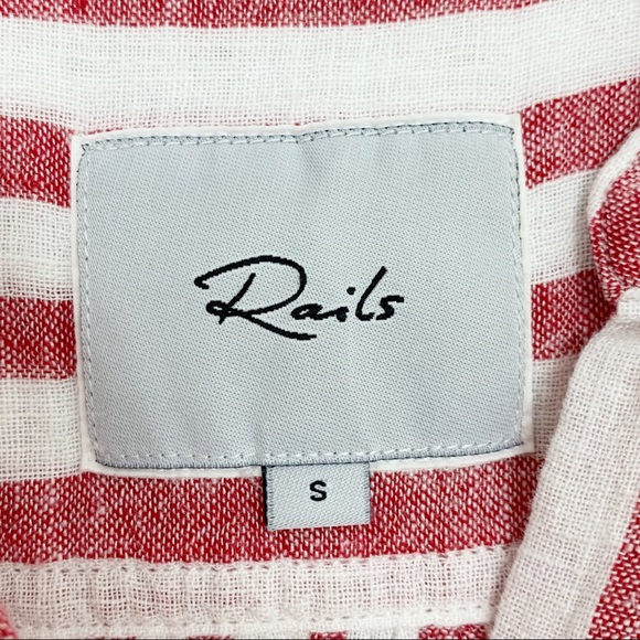 Rails | Jules Linen Blend Tunic Striped Preppy Top - Picture 5 of 8